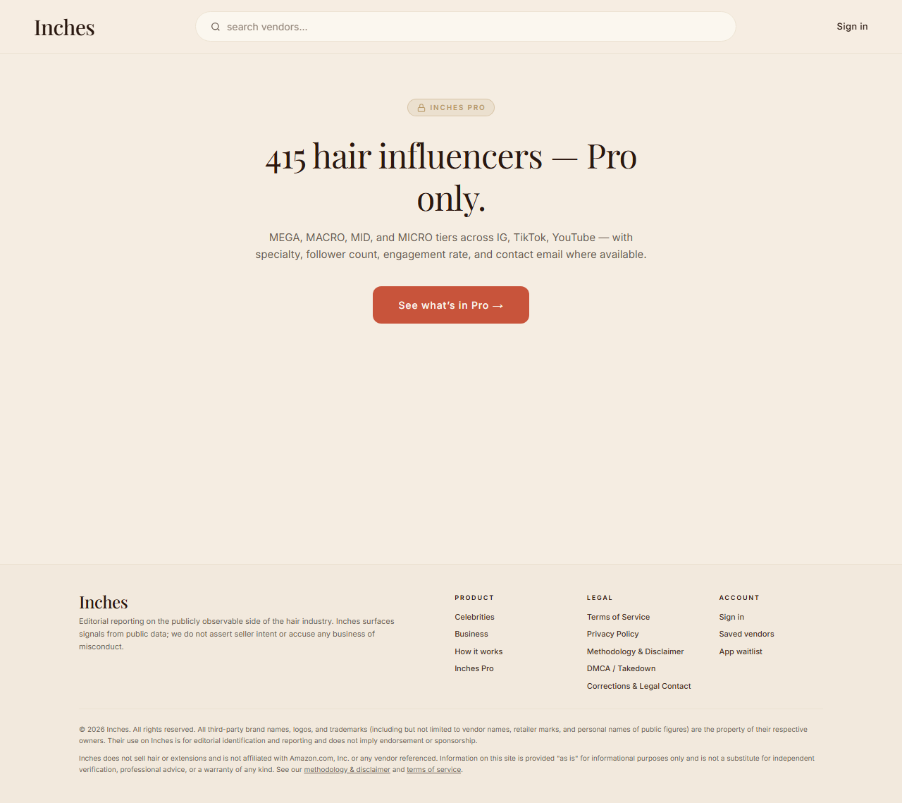 Screenshot of Influencers