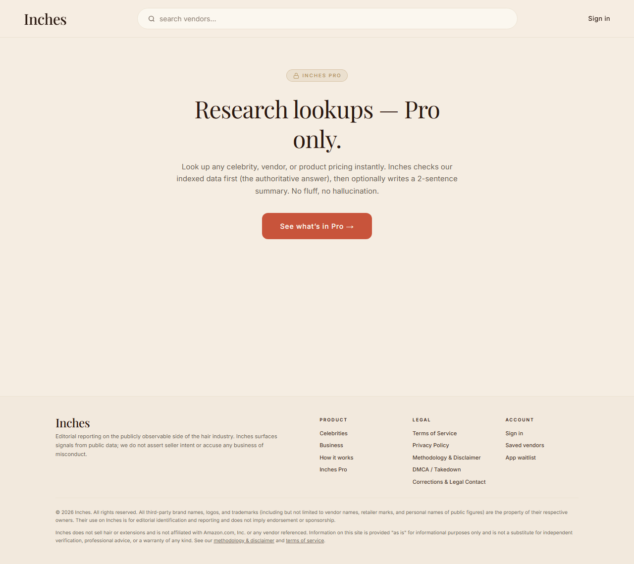 Screenshot of Research