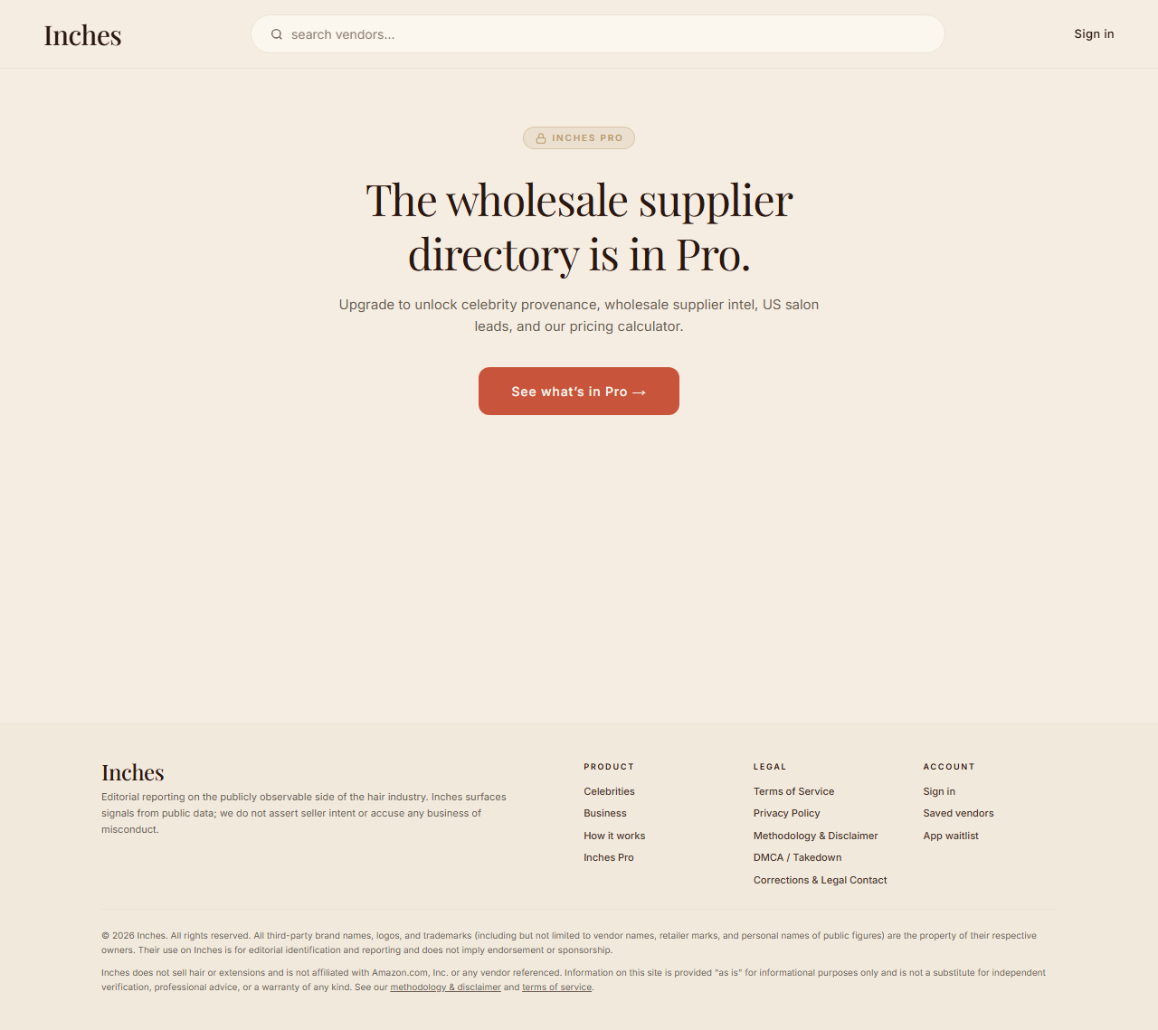 Screenshot of Suppliers directory